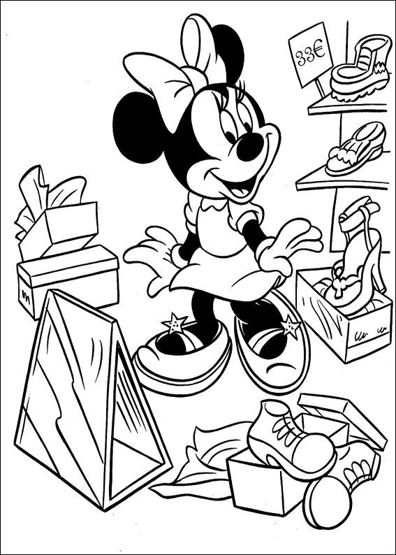 Plansa de colorat cu Minnie Mouse 19 11